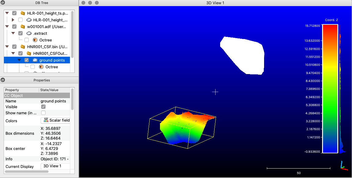 Position difference of 2 point cloud models