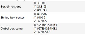 Properties of the set georeferenced with the align tool